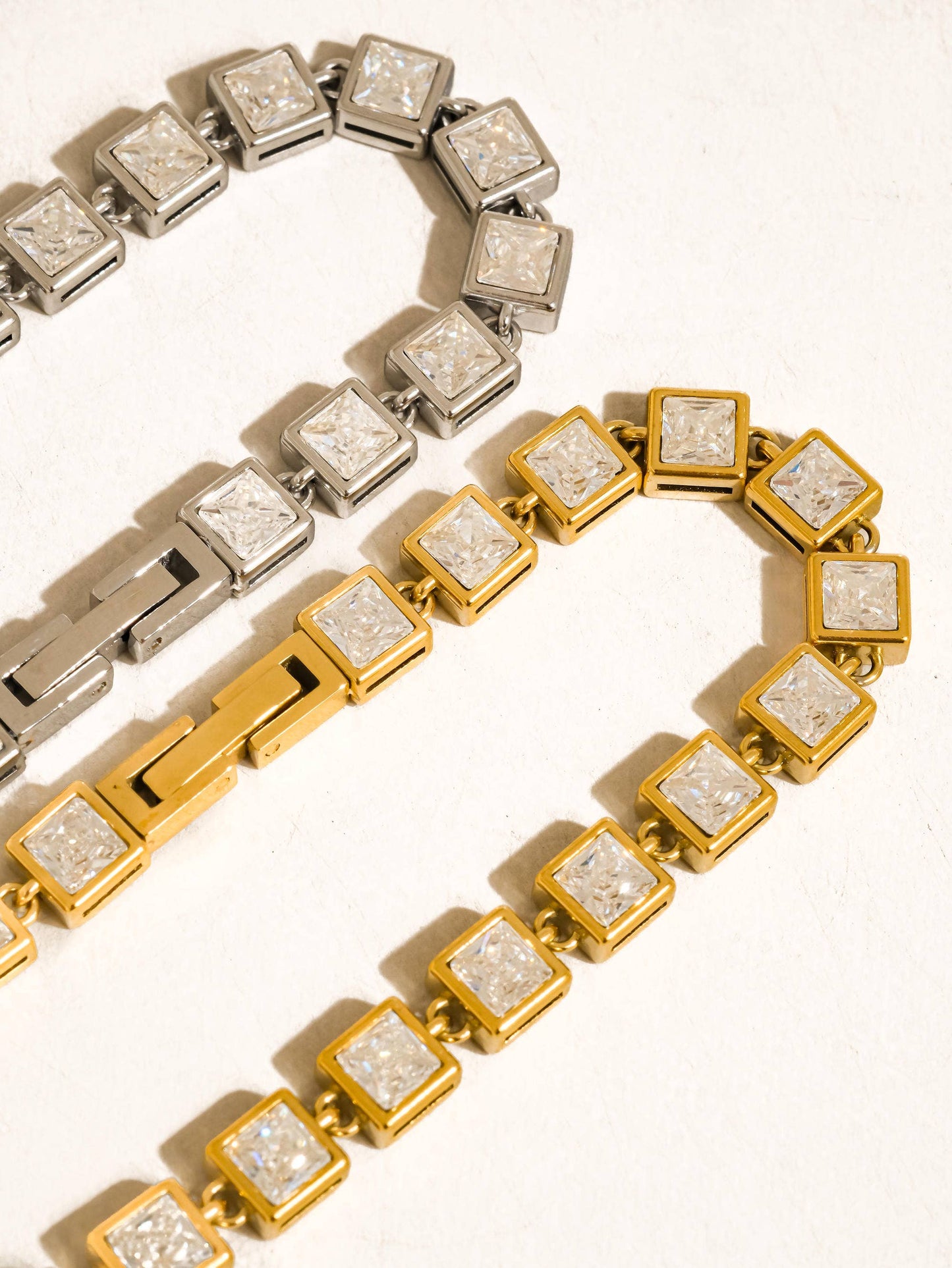 Vivacious Studded Tennis Bracelet (Silver)