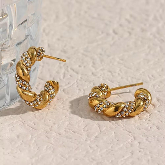 Yen Studded Twister Earrings