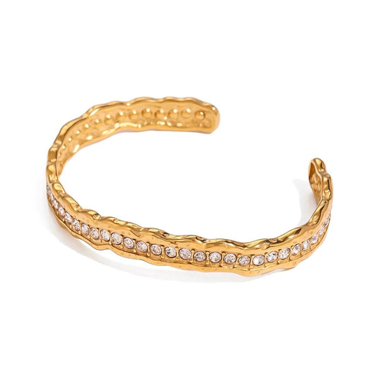 Hustler Diamond Studded Cuff Bracelet
