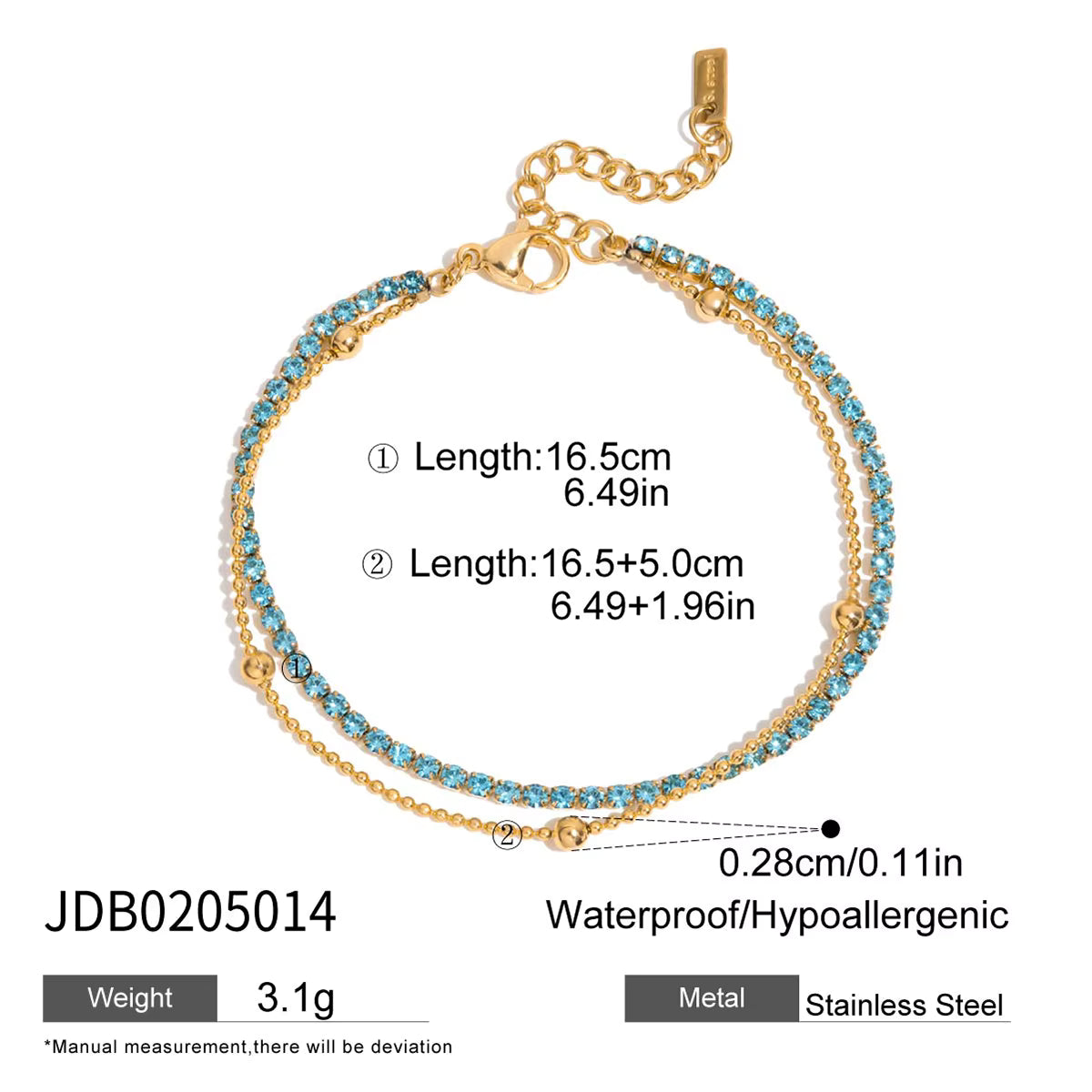 Gigi Tennis Bracelet (Aquamarine)