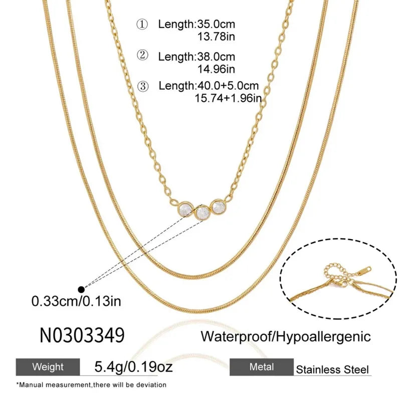Medaline Triple-Layer Necklace