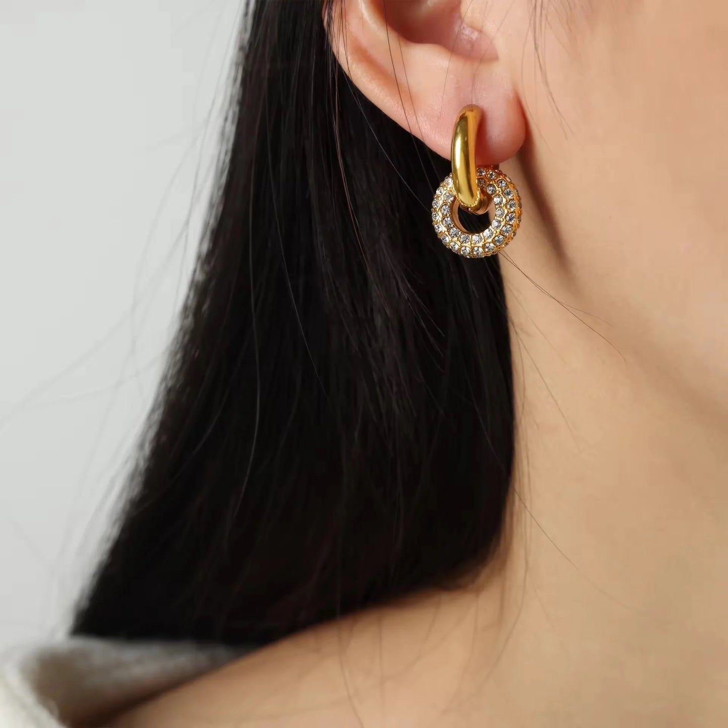 Samantha Studded Hoop Earrings