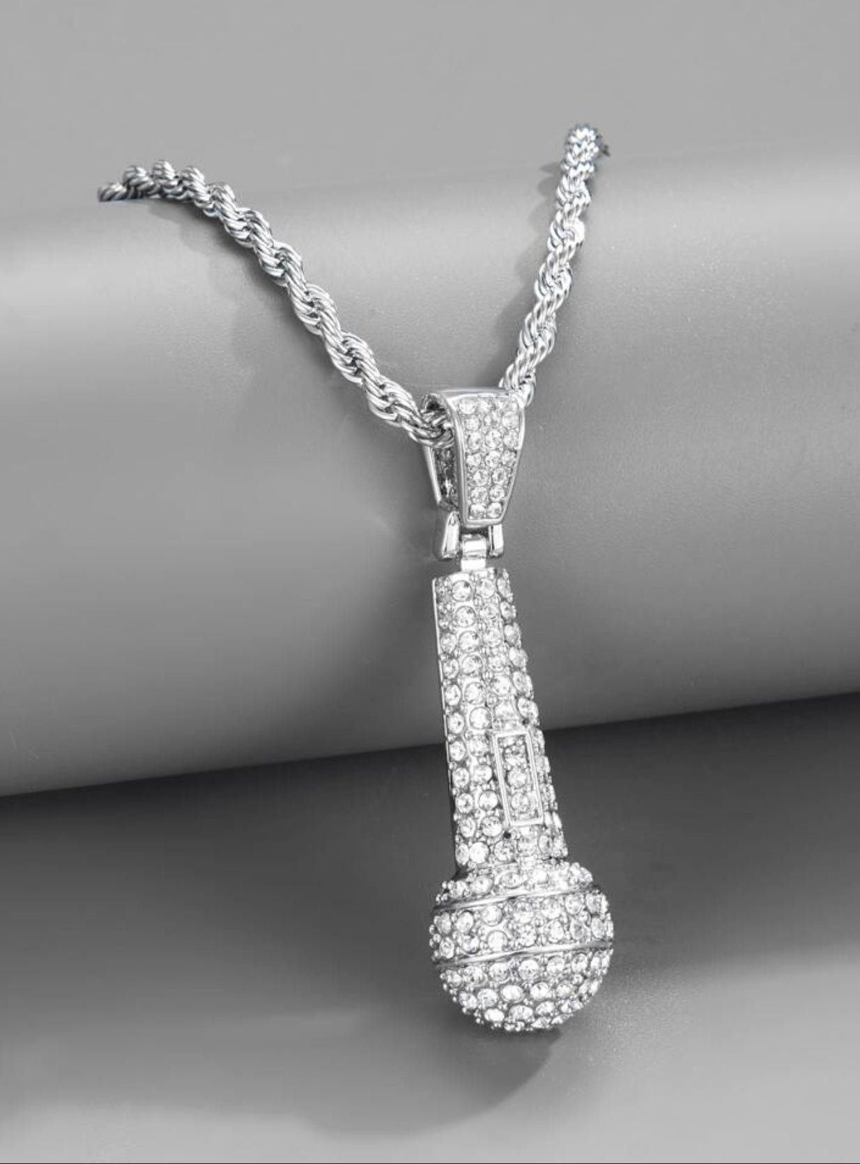 Iced Out Mic Pendant for Men