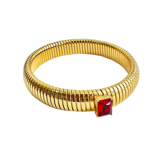 Slumber Chunky Gold Bracelet (Red)
