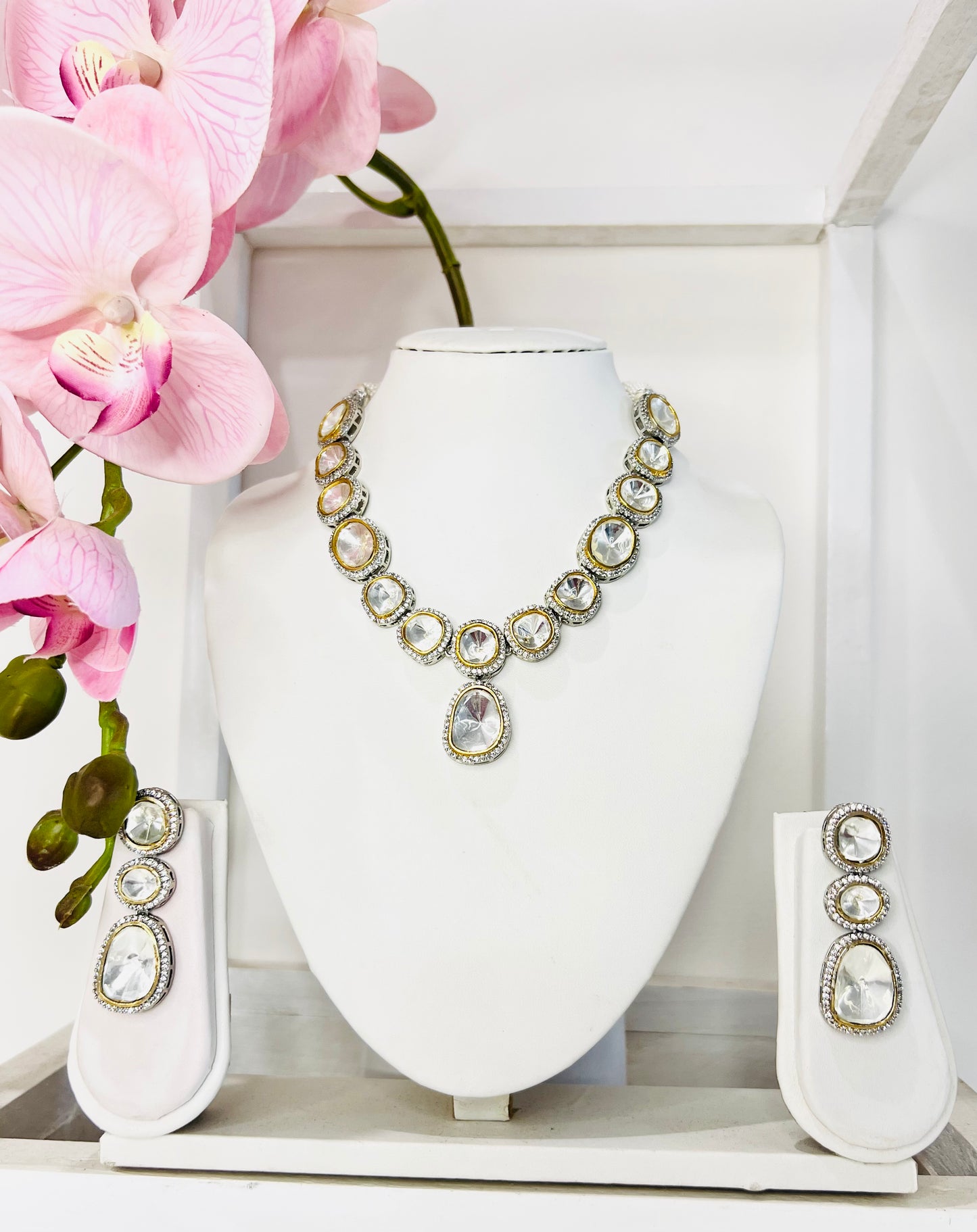 Athena Polki Set with Earrings