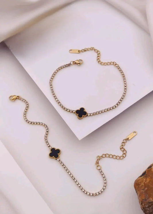 Black Motif Studded Bracelet