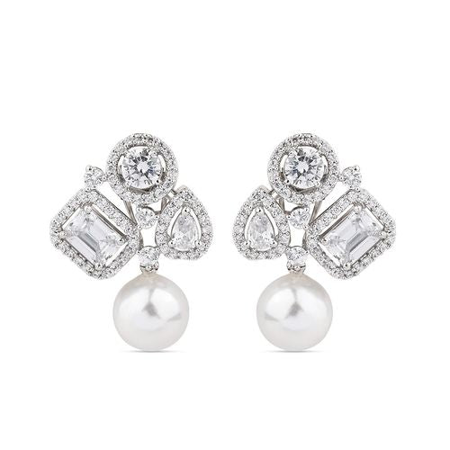 Alter Diamond Earrings with Pearl Drop