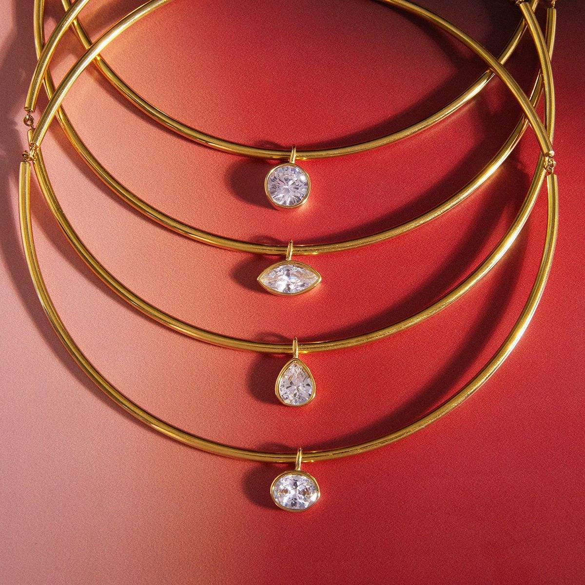 Bezel Collar Necklaces