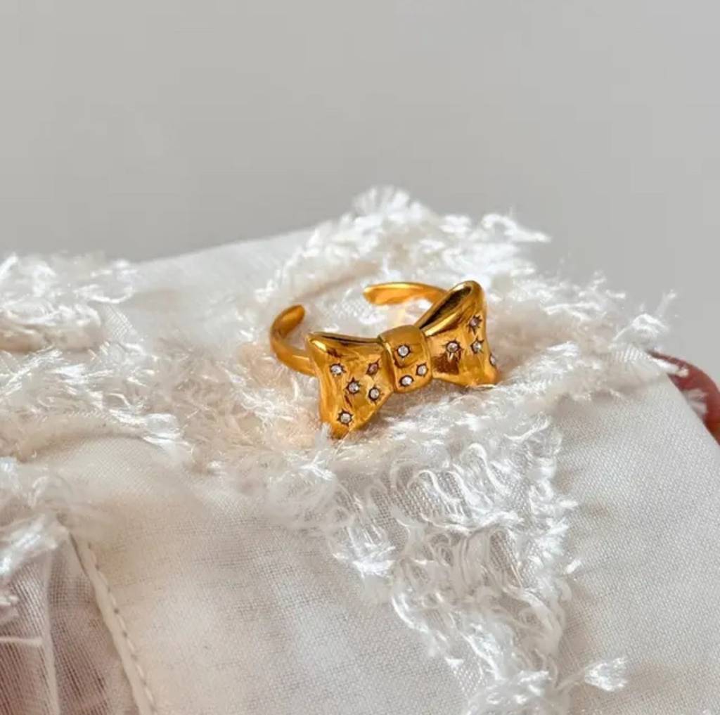 Studded Bow Ring