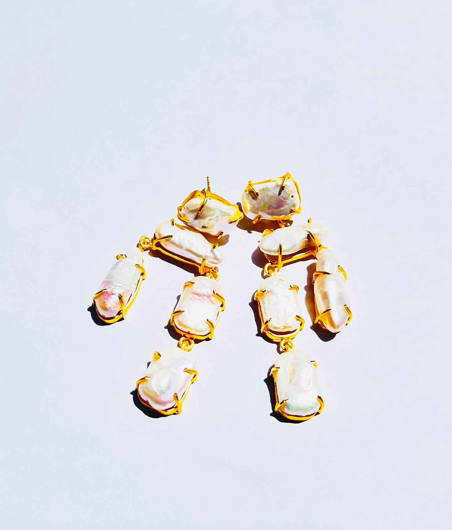 White Riches Baroque Pearl Earrings