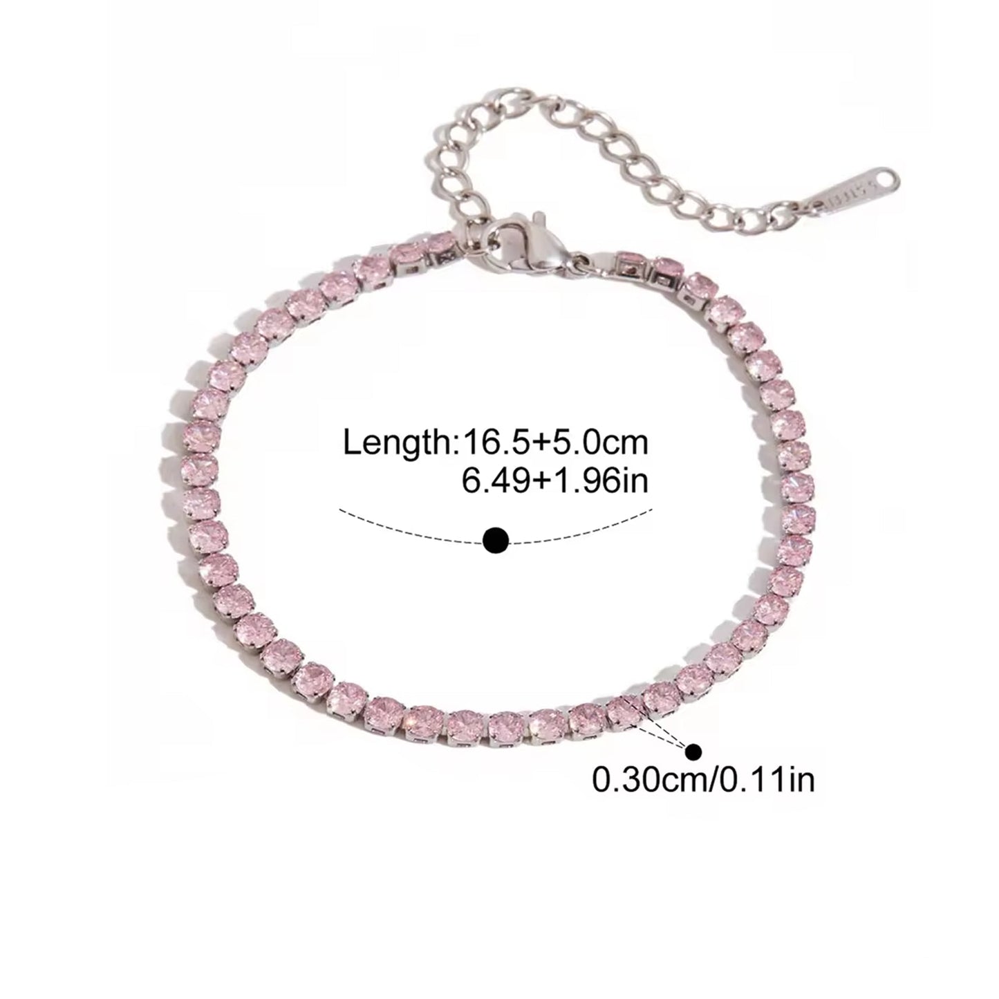 Adore Diamond Tennis Bracelet (Pink)