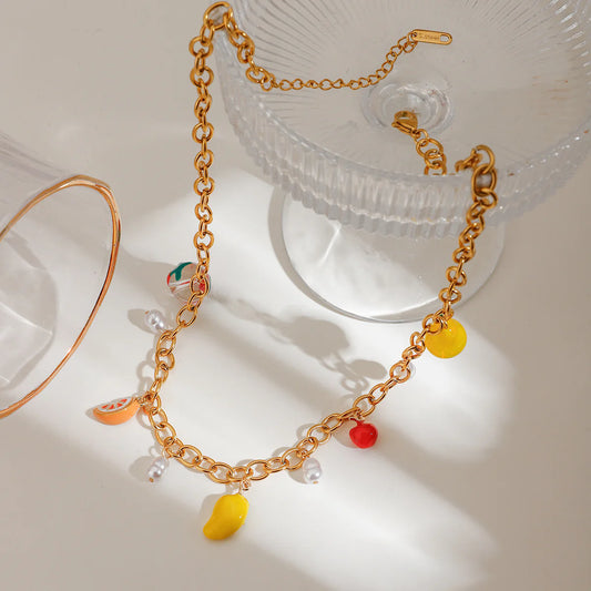 Mulan Fruity Necklace (Mango & Orange)