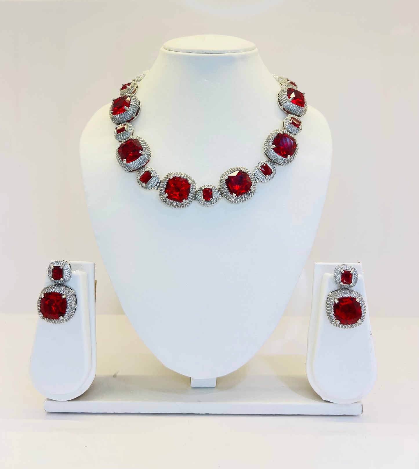 Swinton Diamond Set with Earrings (Red)