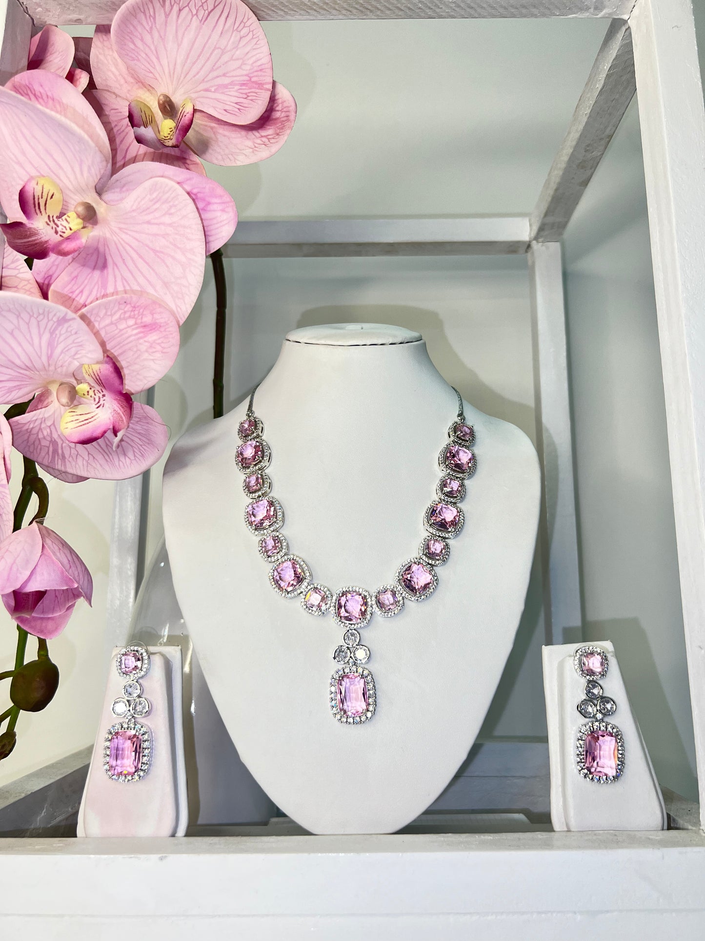 Barbie Diamond Set with Earrings (Pink)