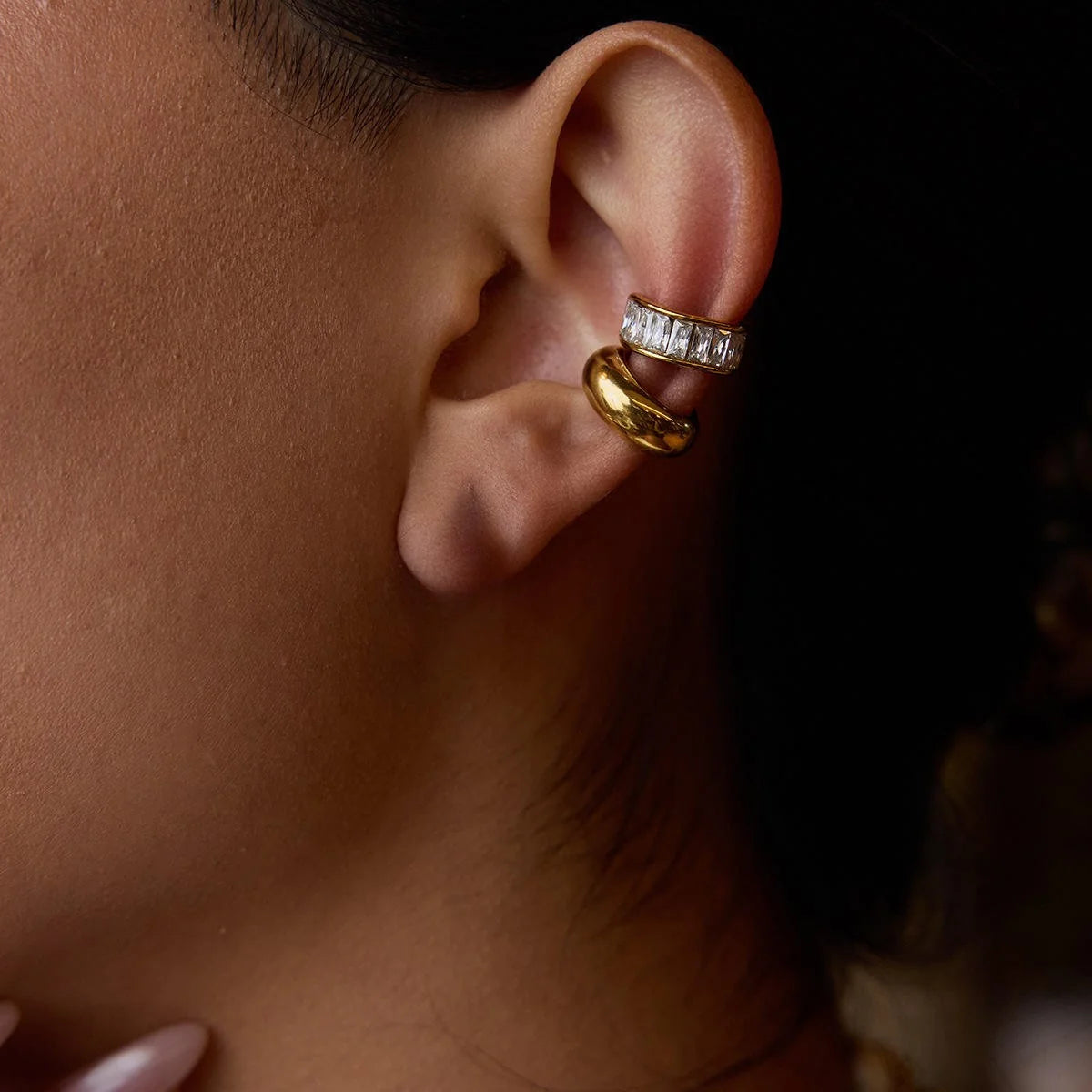 Emily Ear Cuff Earrings (Gold)
