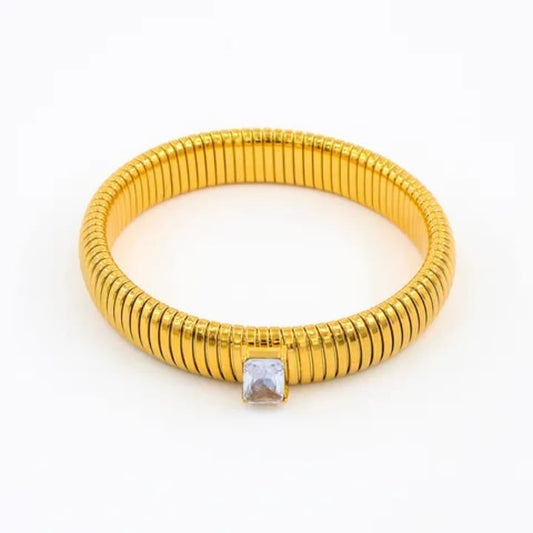 Slumber Chunky Gold Bracelet (White)