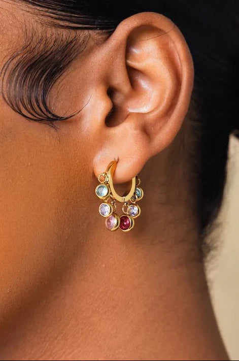 Lia Diamond Dangler Earrings (Multicolour)