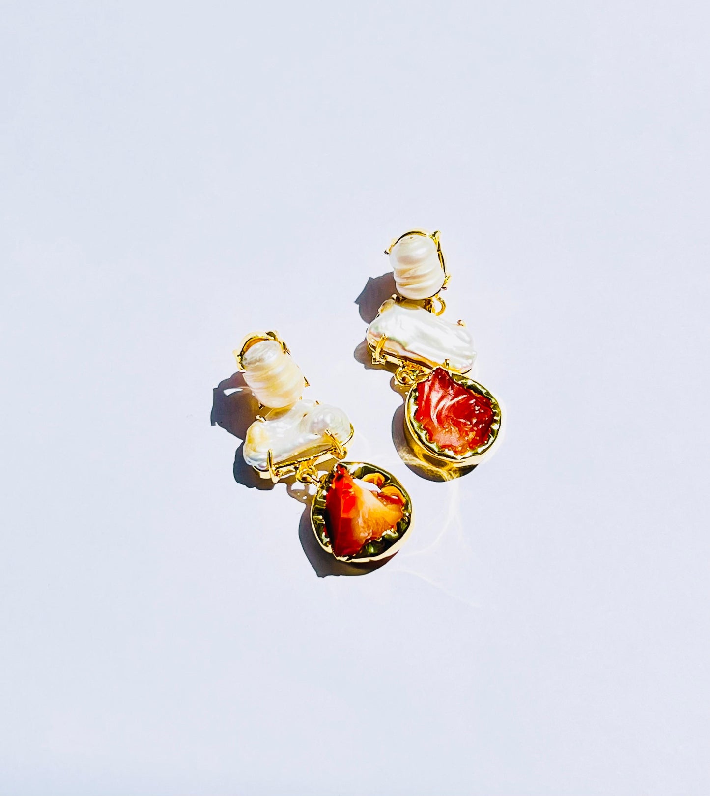 Driftwood Danglers Fresh Water Pearls Earrings