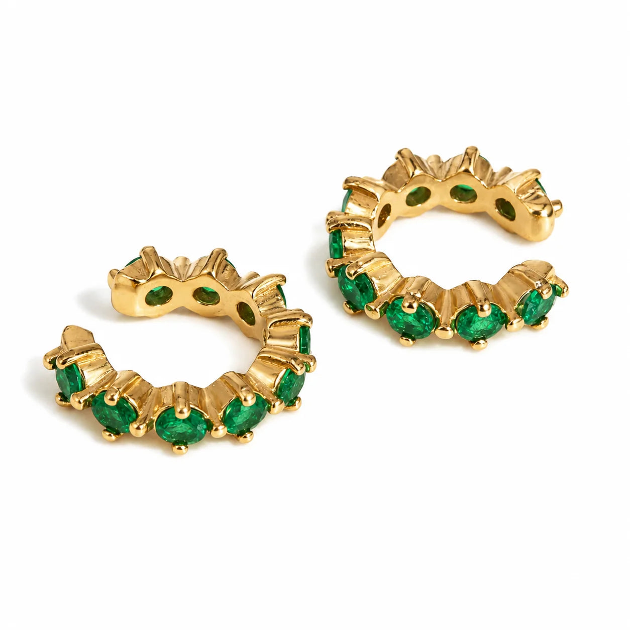 Nia Ear Cuff Earrings (Green)
