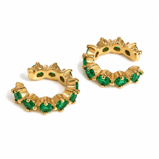 Nia Ear Cuff Earrings (Green)