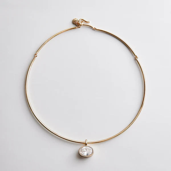 Bezel Collar Necklace (Oval)