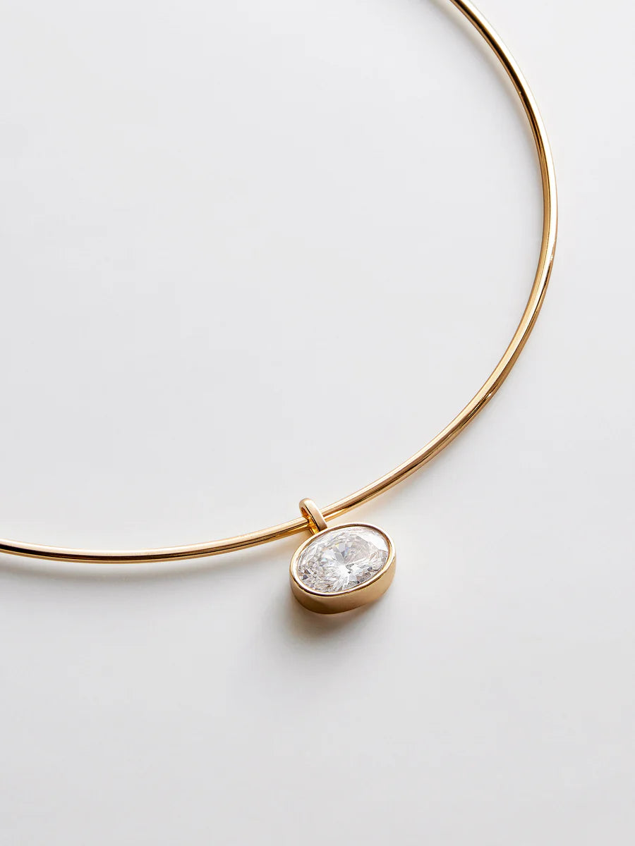 Bezel Collar Necklace (Oval)
