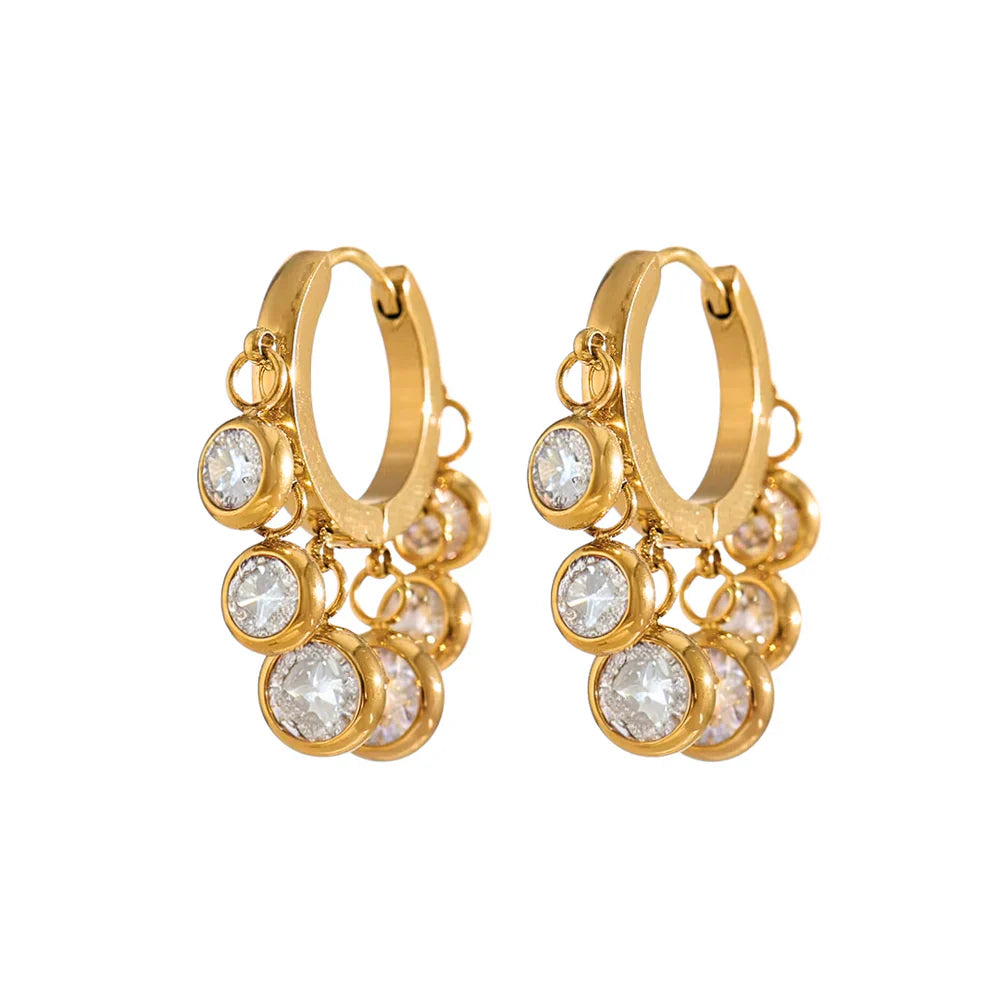 Lia Diamond Dangler Earrings (White)