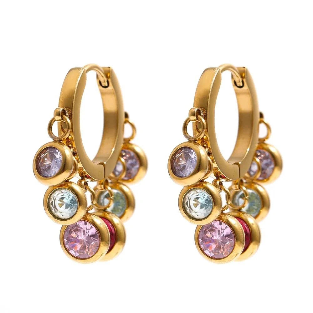 Lia Diamond Dangler Earrings (Multicolour)