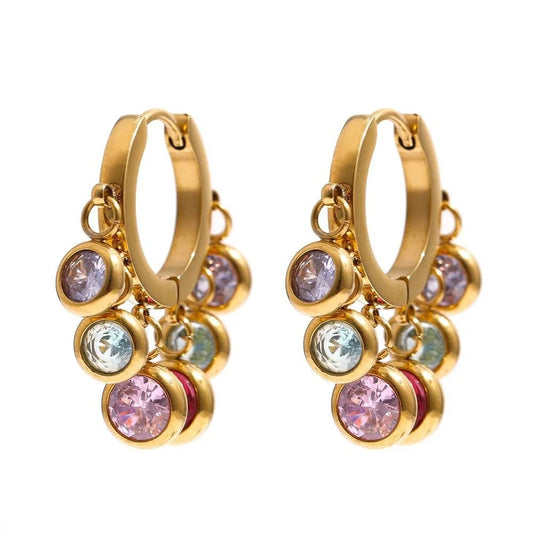 Lia Diamond Dangler Earrings (Multicolour)