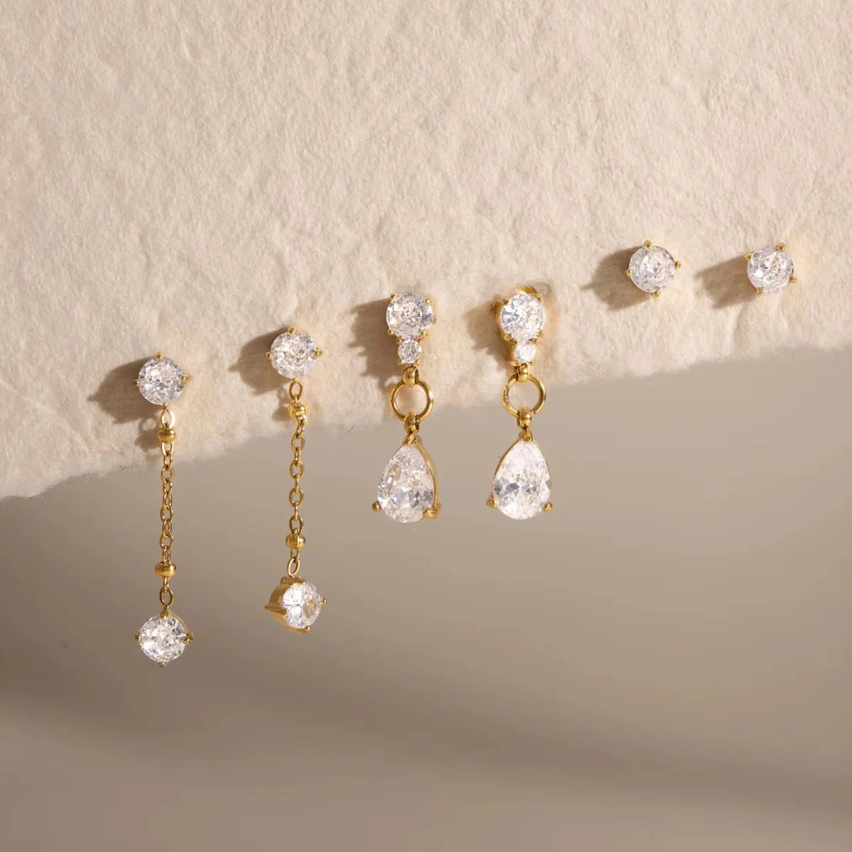 Josie Crystal Tassel Stud Set (Gold)