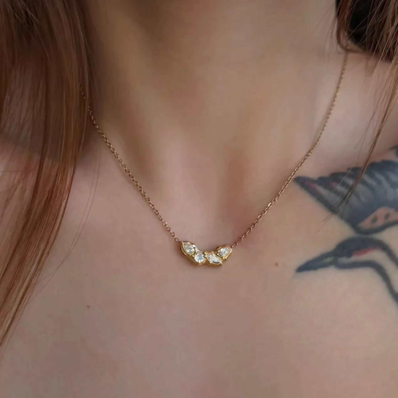 Golden Cluster Necklace