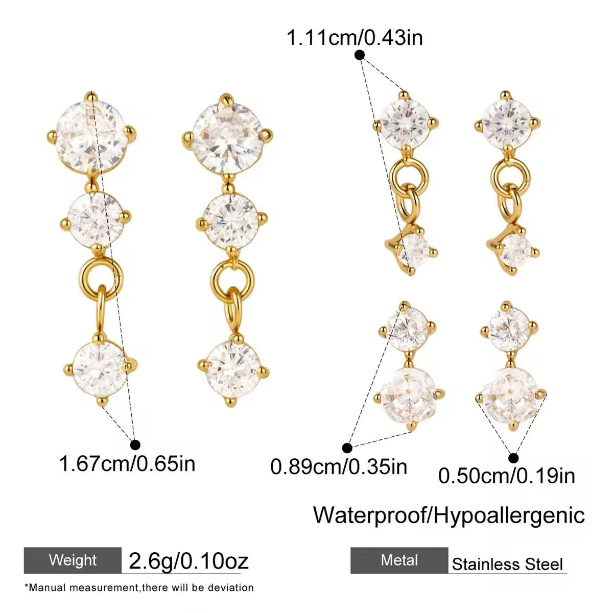 Isabelle Earrings (Set of 3 pairs)