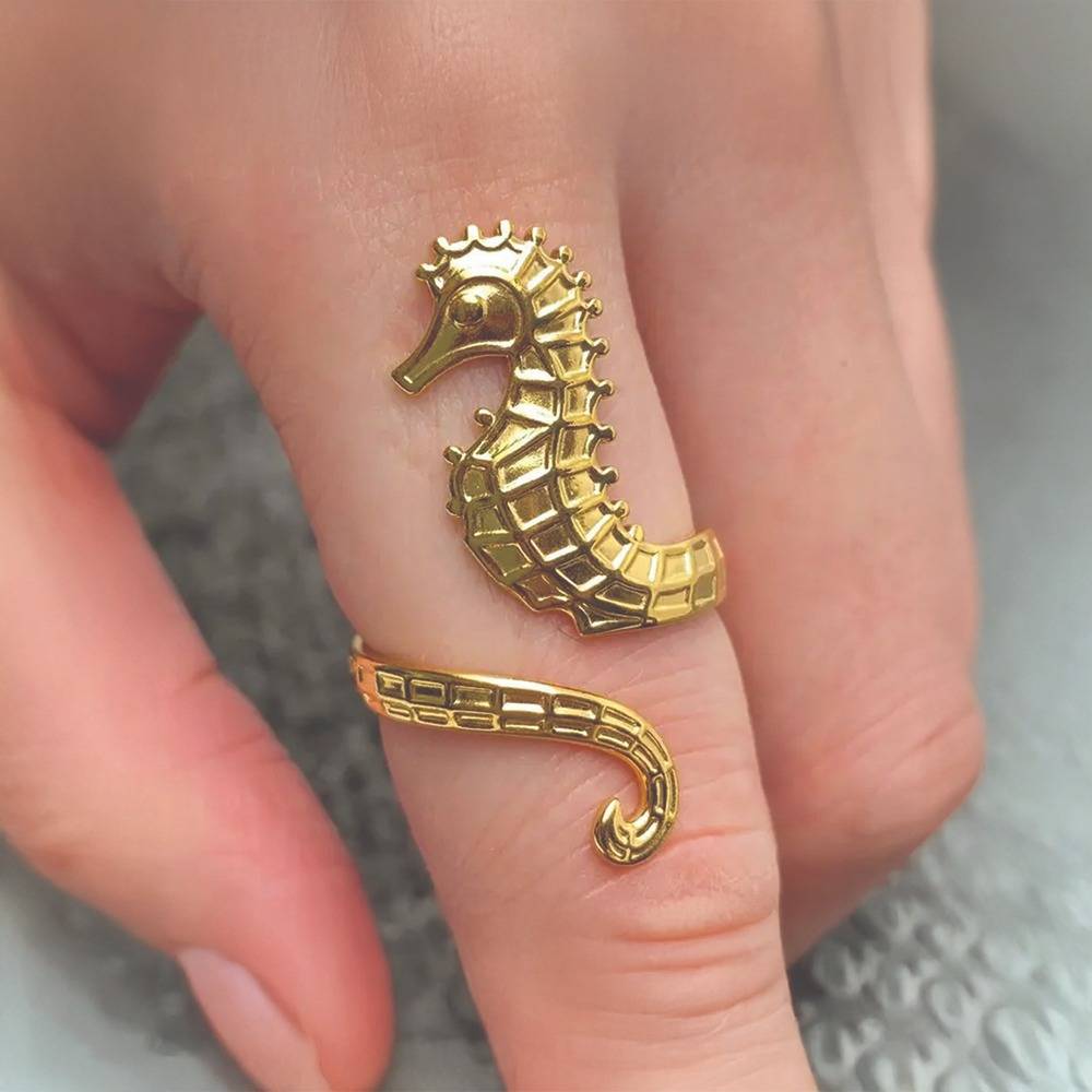 Marisol gold seahorse wrap ring, view 3