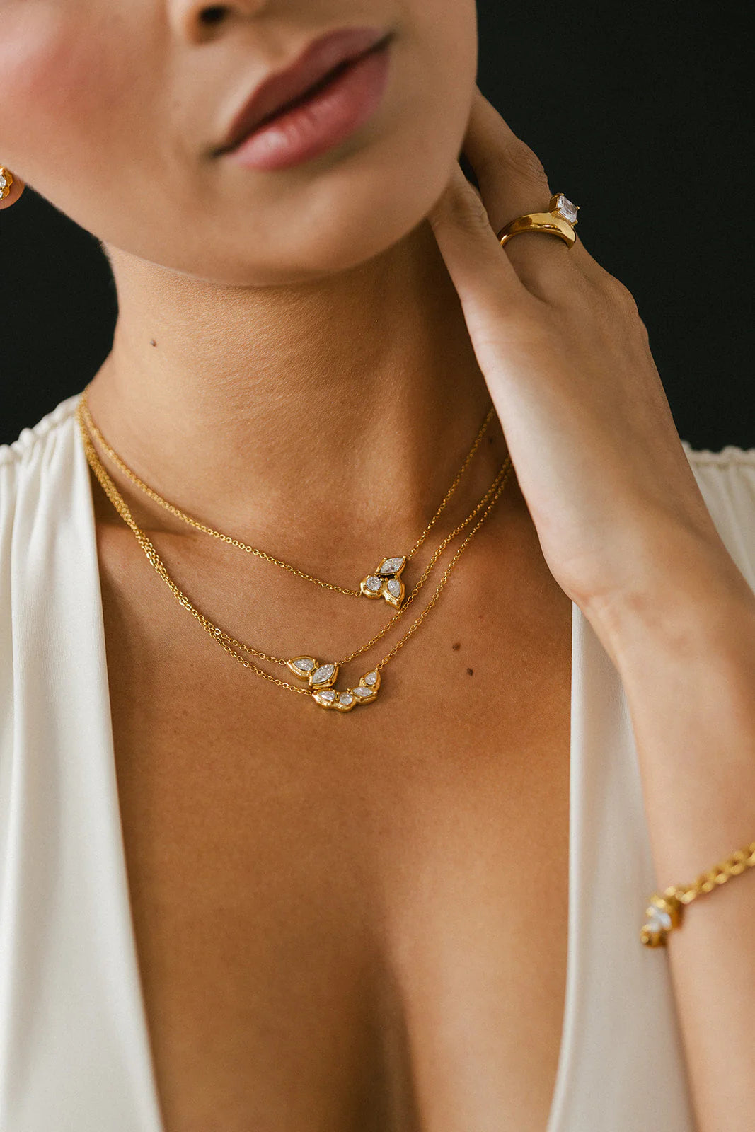 Golden Cluster Necklace