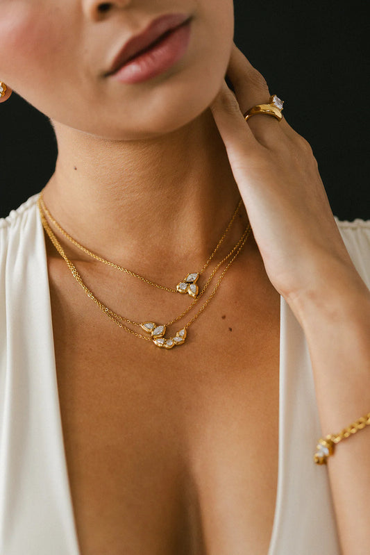 Golden Cluster Necklace