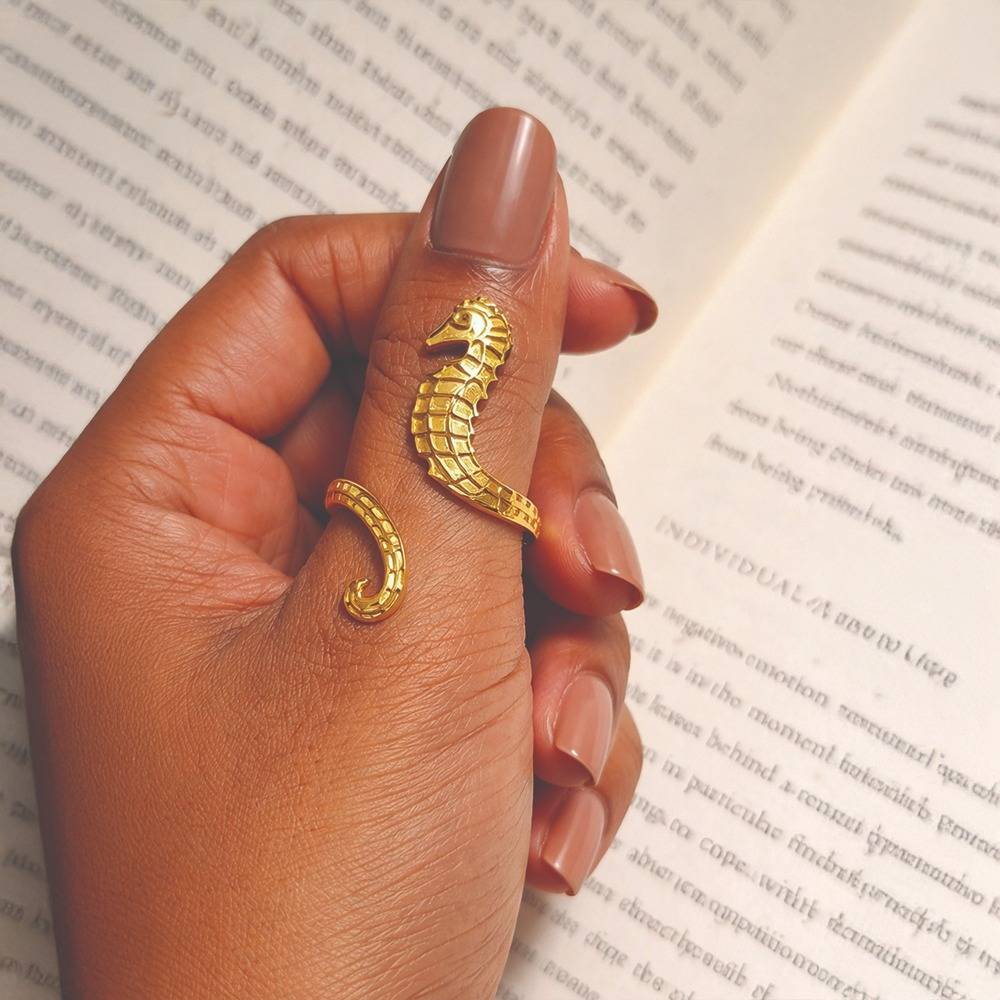 Marisol gold seahorse wrap ring, view 4