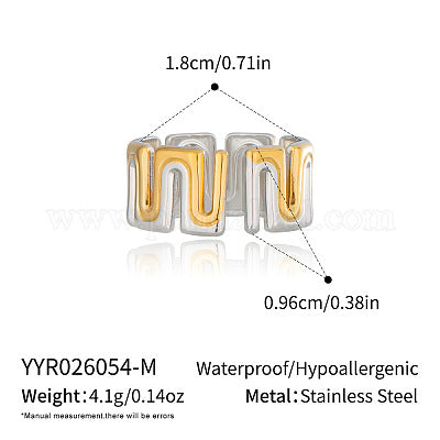 Ines wide gold Greek key pattern band ring, view 6