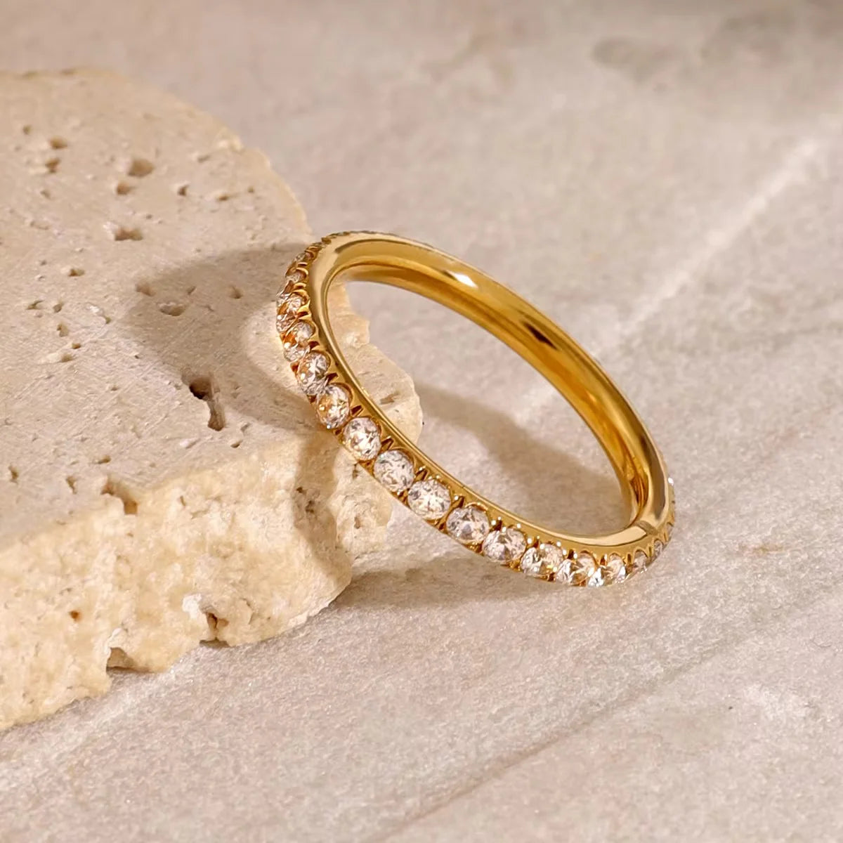 Eleanor slim gold pave eternity band, view 4
