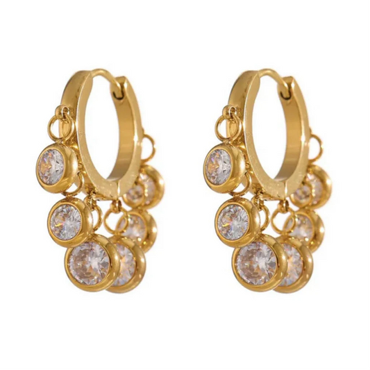 Lia Diamond Dangler Earrings (White)