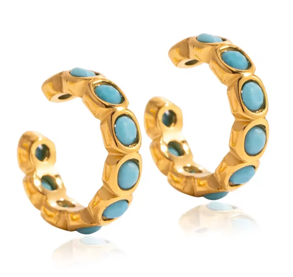Ezra Turquoise Ear Cuff Earrings