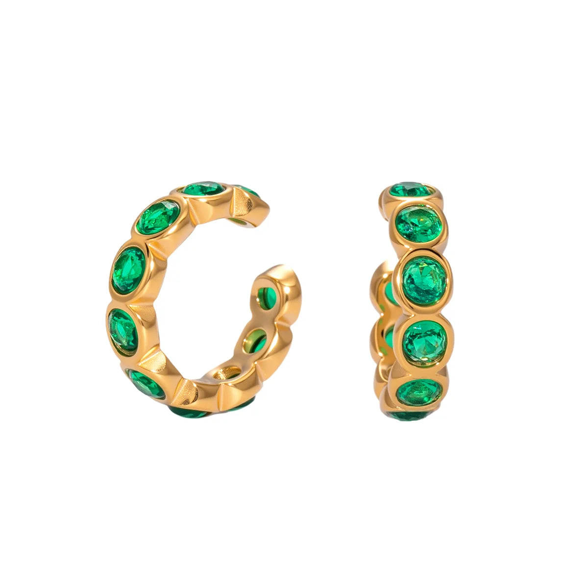 Riley Ear Cuff Earrings (Green)
