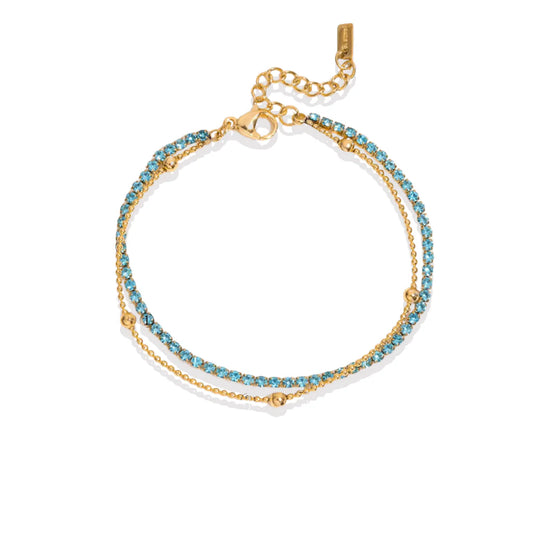 Gigi Tennis Bracelet (Aquamarine)