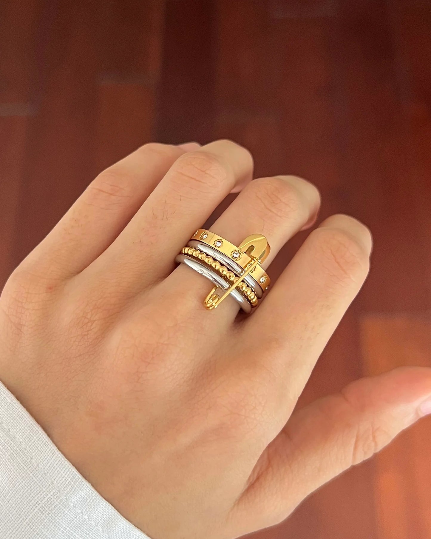 Lily Safety Pin Ring
