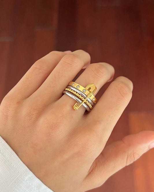 Lily Safety Pin Ring
