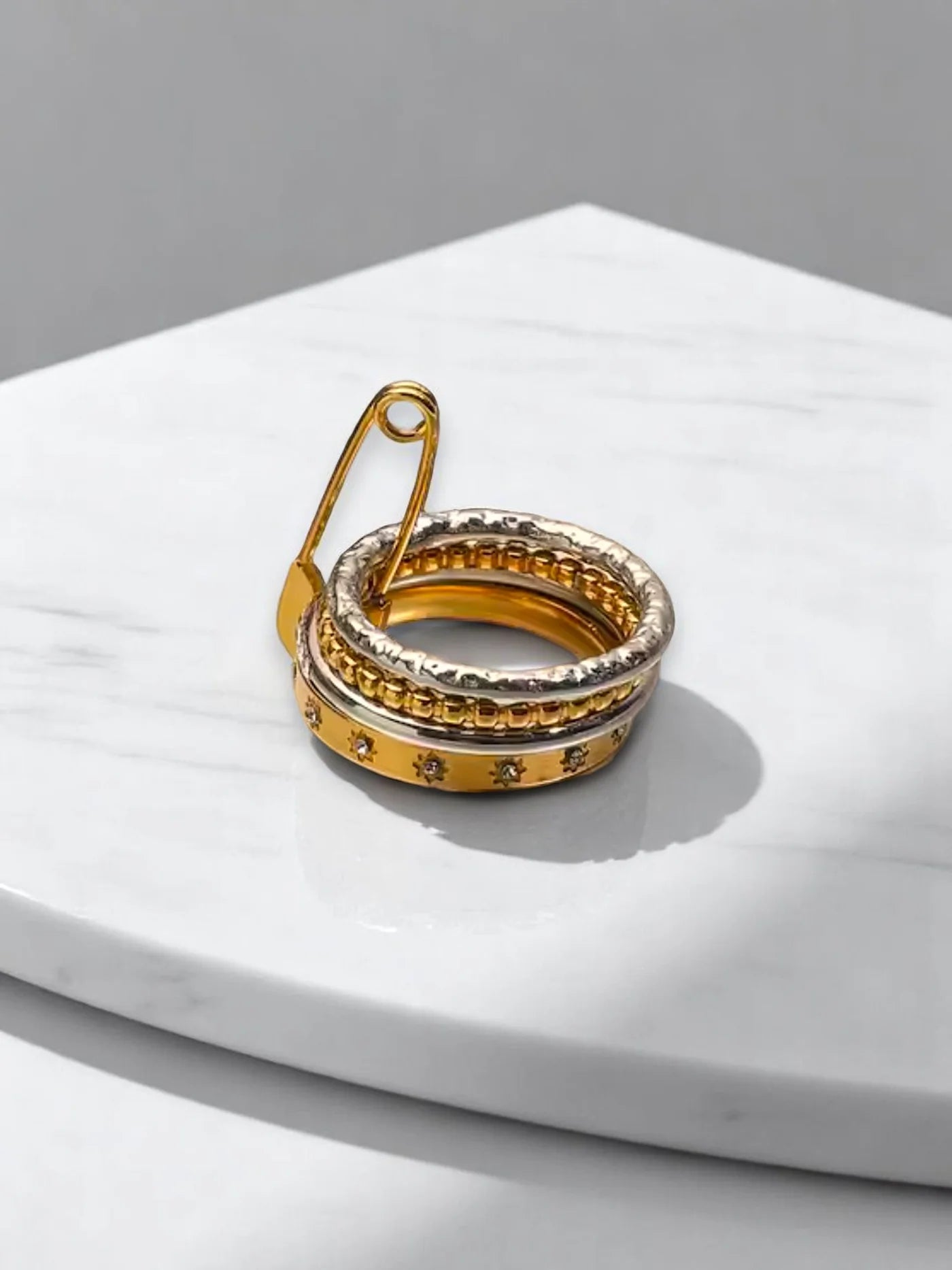 Lily Safety Pin Ring