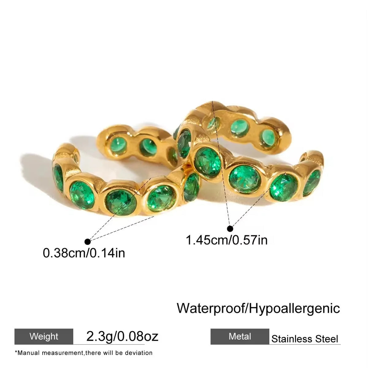 Riley Ear Cuff Earrings (Green)