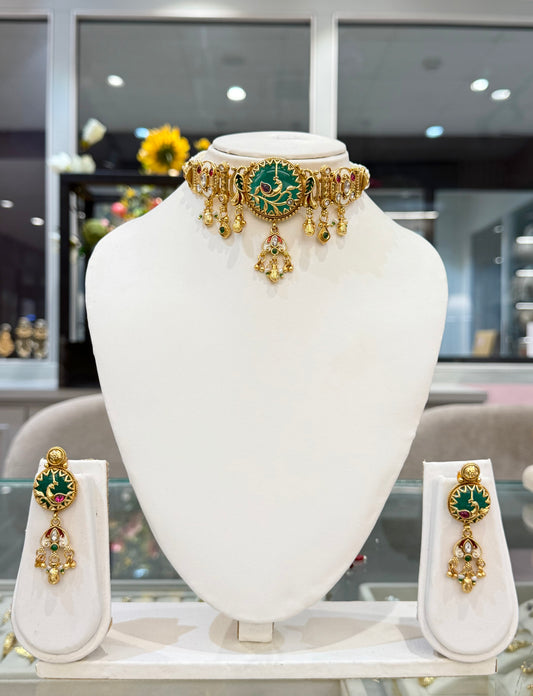 Narayani Heritage Necklace Set with Earrings (D1)