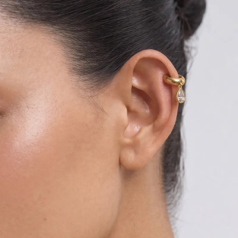 Charm Ear Cuff Earrings (Pear)