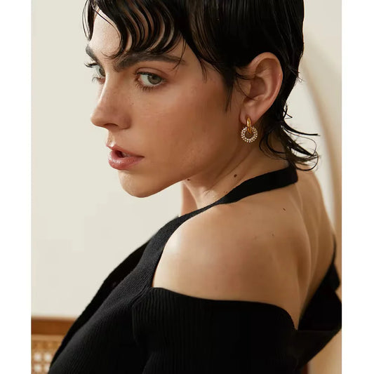 Samantha Studded Hoop Earrings