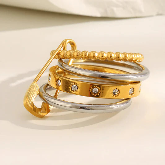 Lily Safety Pin Ring